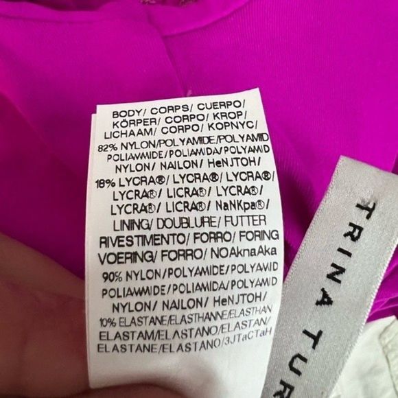 SOLD Trina Turk Pink Monaco Solids Off The Shoulder Ruffle One Piece Swimsuit - Picture 9 of 15